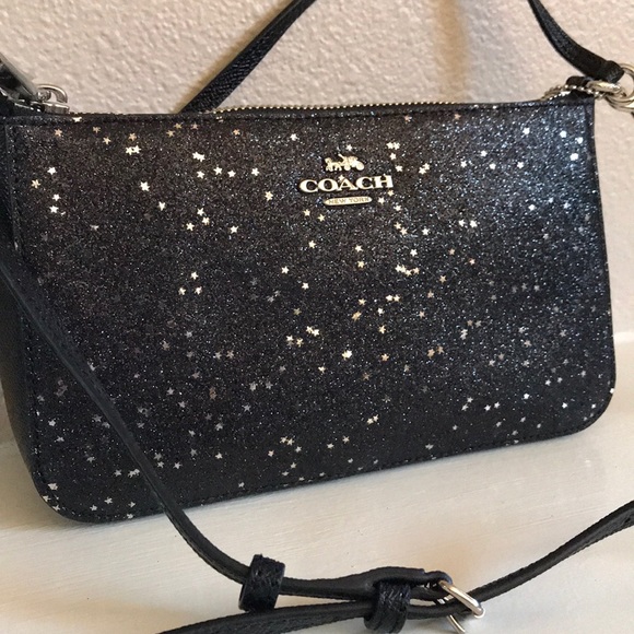 coach star glitter satchel crossbody black bag - Picture 2 of 4